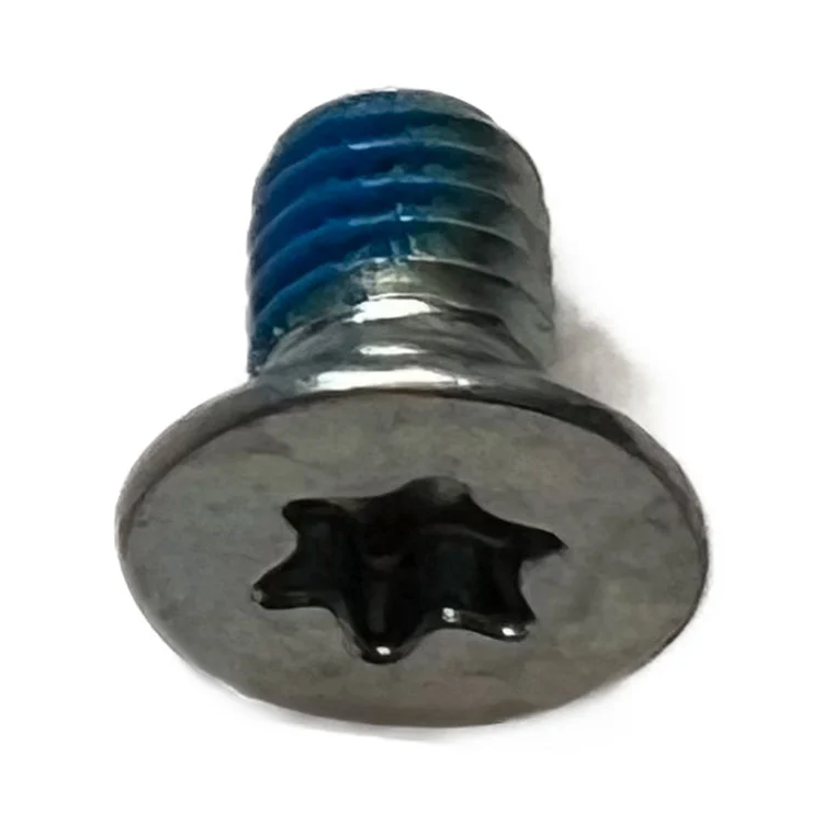 M5 Torx Countersunk Sewing Machine Screw With Blue Nylon Locking Patch