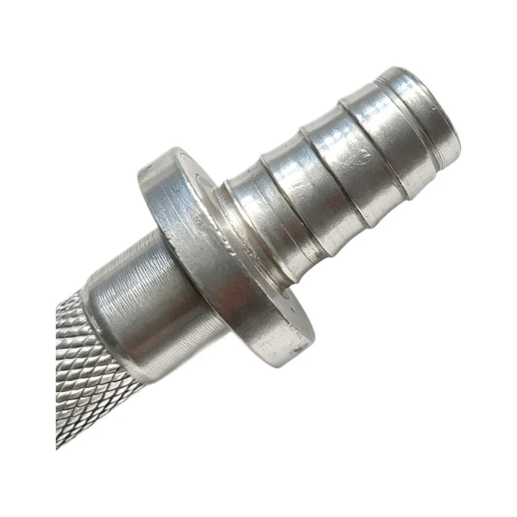 Steel Knurled Shank Flange Stop Barb Hose Connector