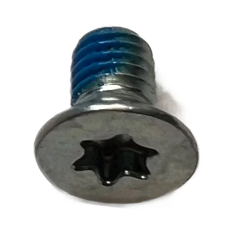 M5 Torx Countersunk Sewing Machine Screw With Blue Nylon Locking Patch