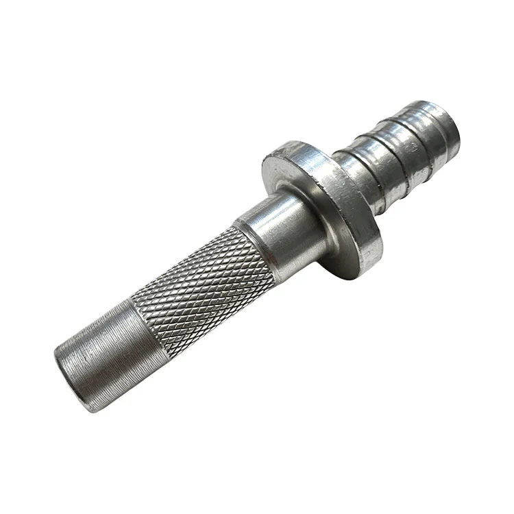 Steel Knurled Shank Flange Stop Barb Hose Connector