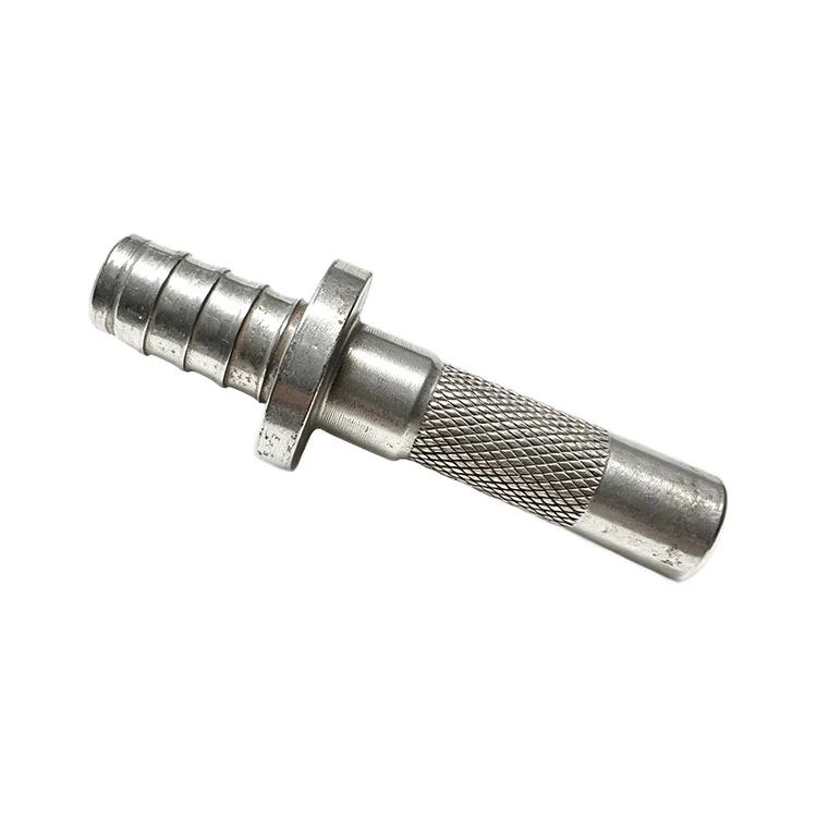 Steel Knurled Shank Flange Stop Barb Hose Connector